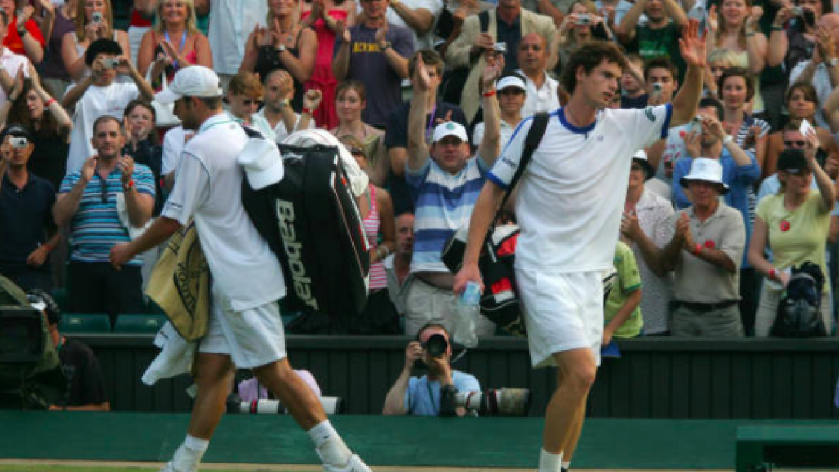 Andy Roddick y Andy Murray en Wimbledon 2006. Fuente: Getty
