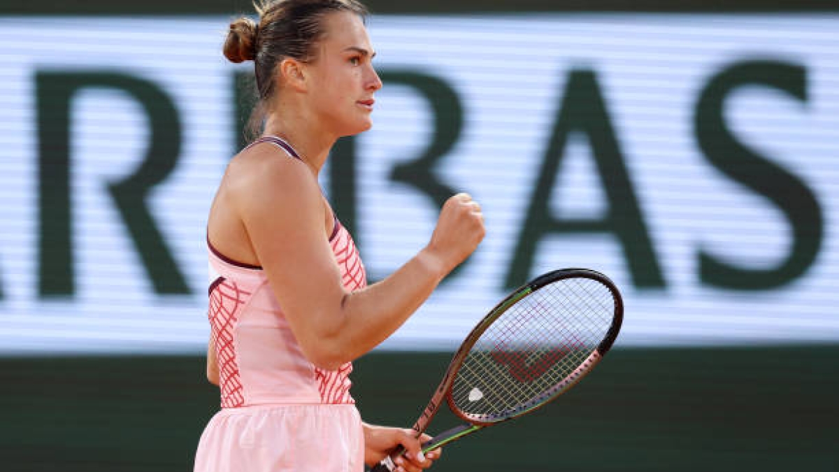 Aryna Sabalenka durante su partido ante Sloane Stephens. Foto: Getty