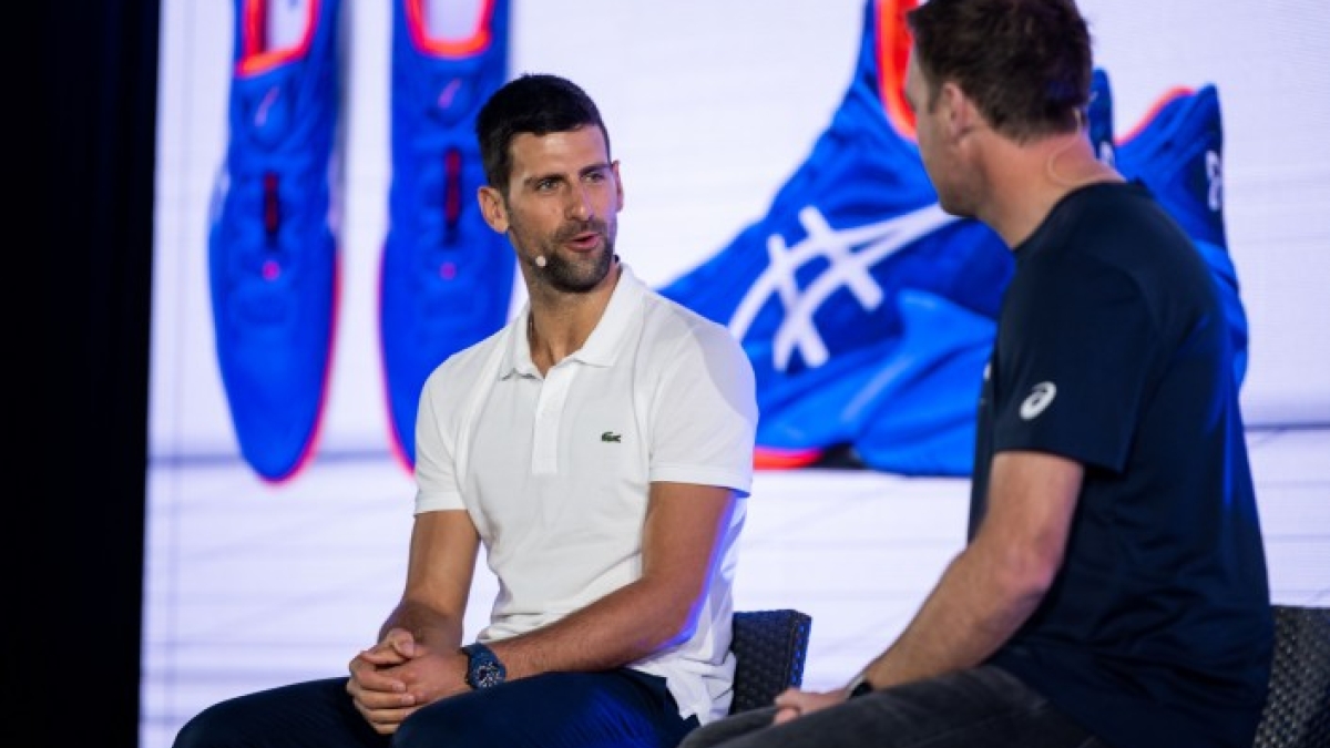 Novak Djokovic en el evento de presentación de la nueva colección de ASICS. Foto: Andy Astfalck