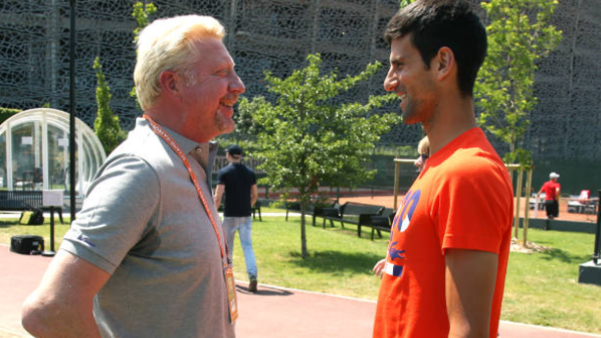Boris Becker, junto a Novak Djokovic. Fuente: Getty