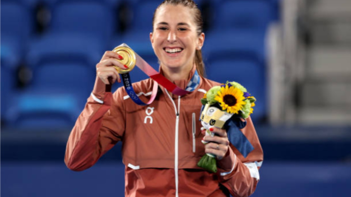 Belinda Bencic, con el oro olímpico. Fuente: Getty
