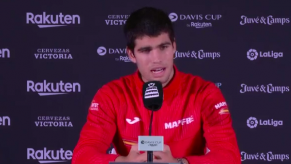Carlos Alcaraz en rueda de prensa. Fuente: Copa Davis