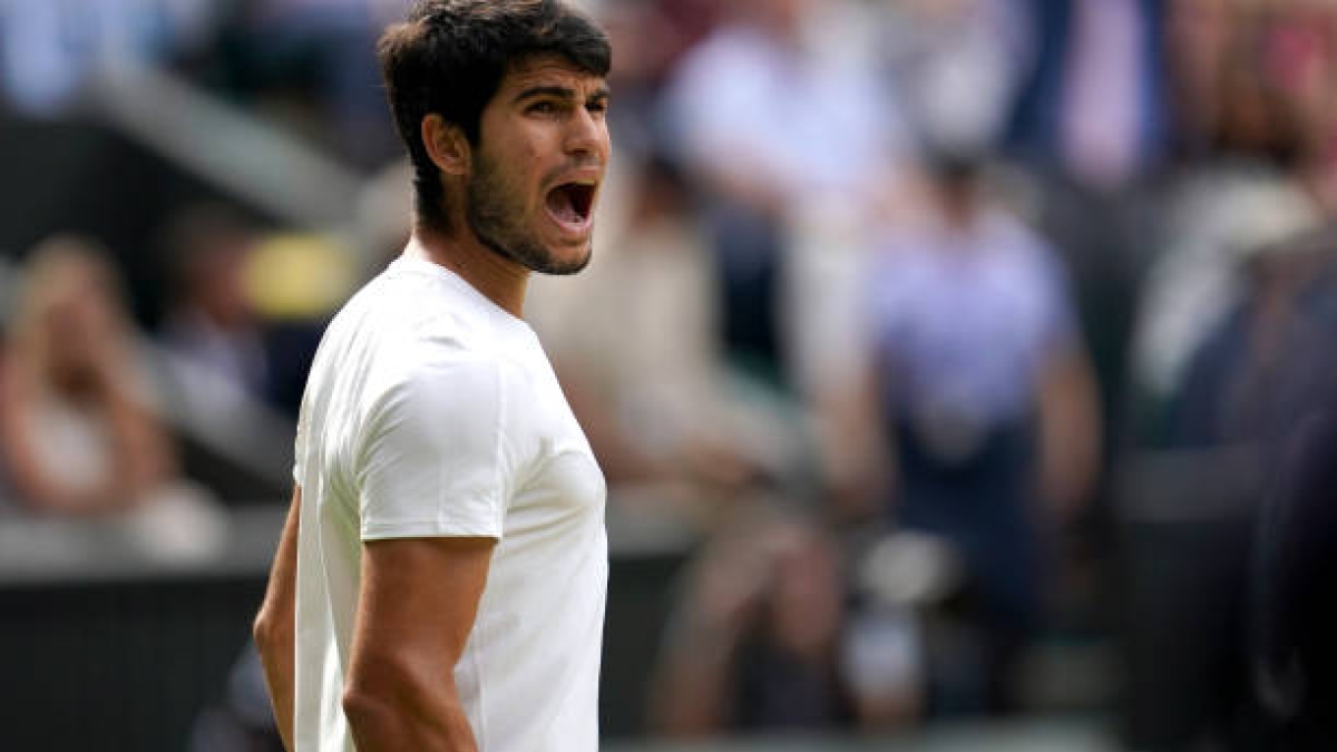 Carlos Alcaraz gana a Novak Djokovic y es campeón de Wimbledon 2023. Foto: gettyimages