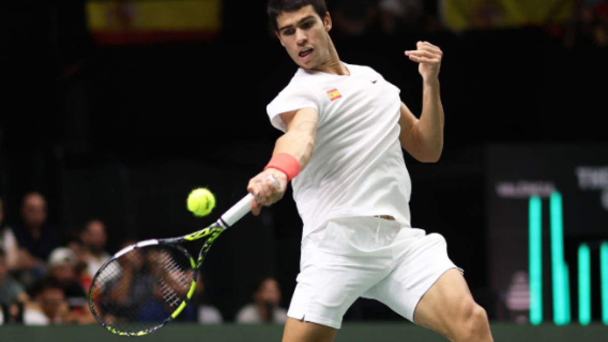 Carlos Alcaraz en la Copa Davis 2022. Foto: Getty
