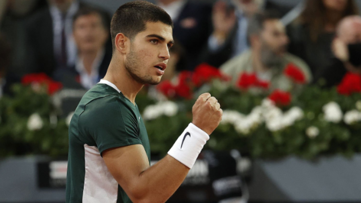 Carlos Alcaraz en el Mutua Madrid Open 2022. Foto: Getty