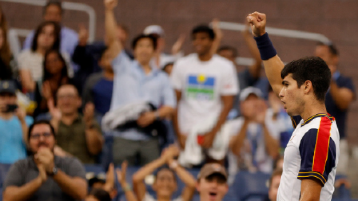 Carlos Alcaraz gana a Peter Gojowczyk en US Open 2021. Foto: gettyimages