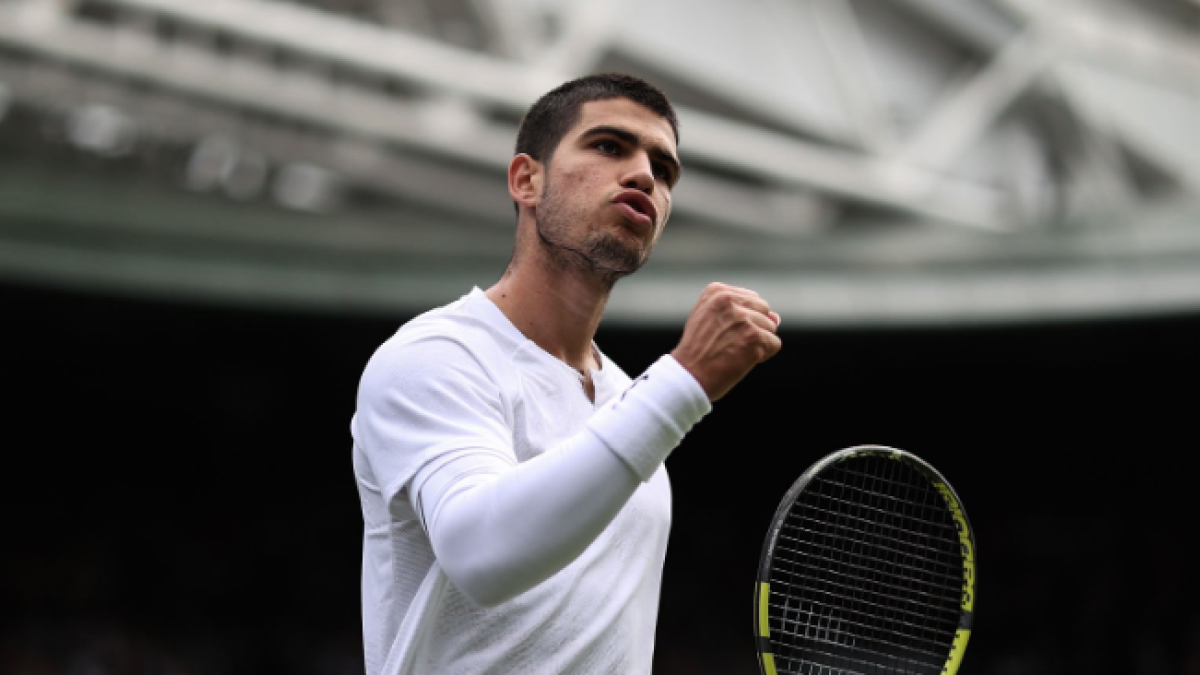 Carlos Alcaraz en Wimbledon 2022. Foto: Getty