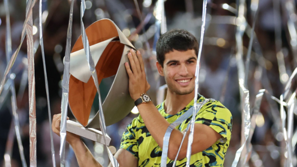 Carlos Alcaraz, ganador en el Mutua Madrid Open 2023. Foto: Getty