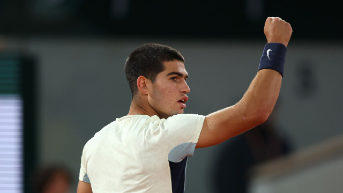 Carlos Alcaraz en Roland Garros 2022. Foto: Getty