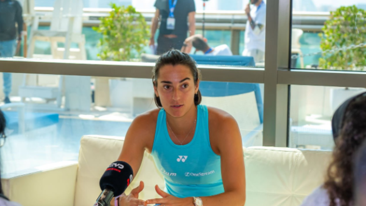 Caroline Garcia en el Media Day del WTA Dubai 2023. Foto: Getty