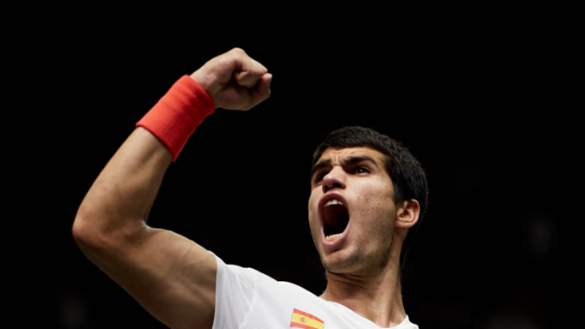 Carlos Alcaraz en la Copa Davis 2022. Foto: Getty