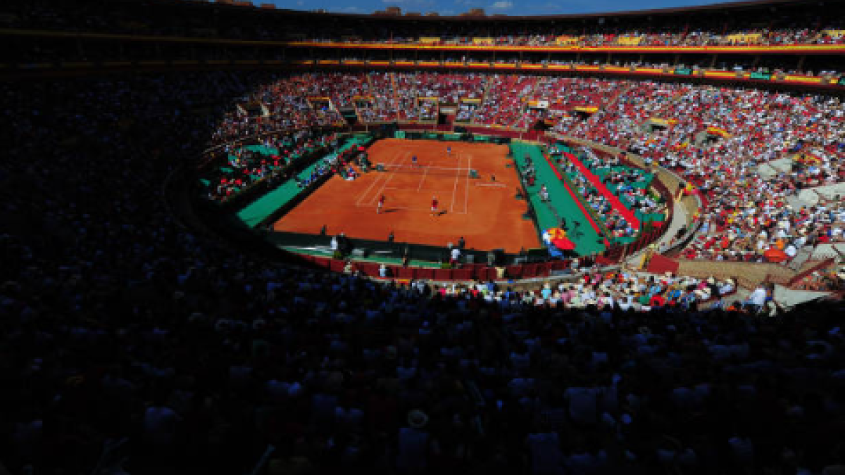 Semifinales de Copa Davis ante Francia en la Plaza de Toros de Córdoba. Fuente: Getty
