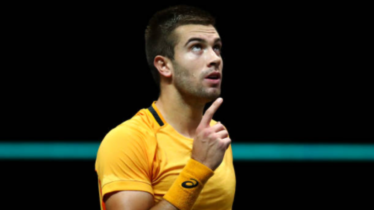 Borna Coric, en su último torneo ATP, Rotterdam 2021. Fuente: Getty