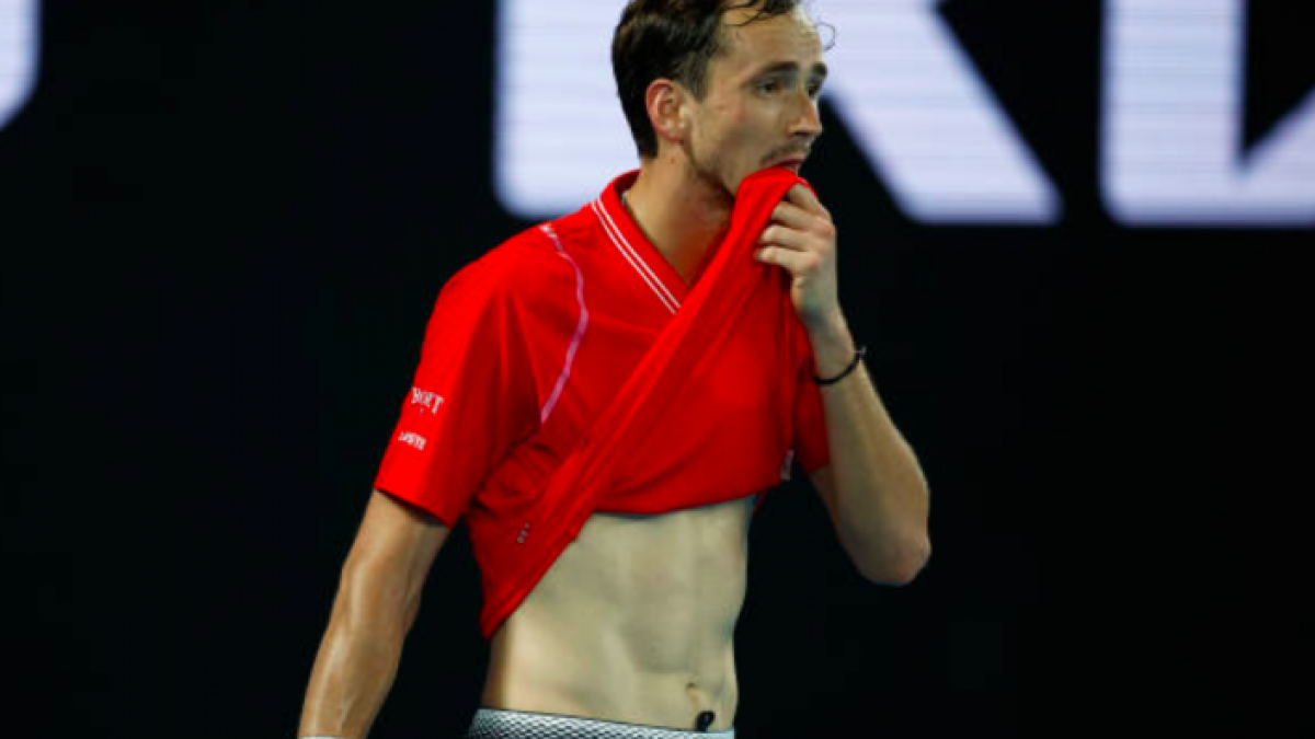 Daniil Medvedev durante el partido ante Sebastian Korda del Open de Australia 2023. Foto: Getty