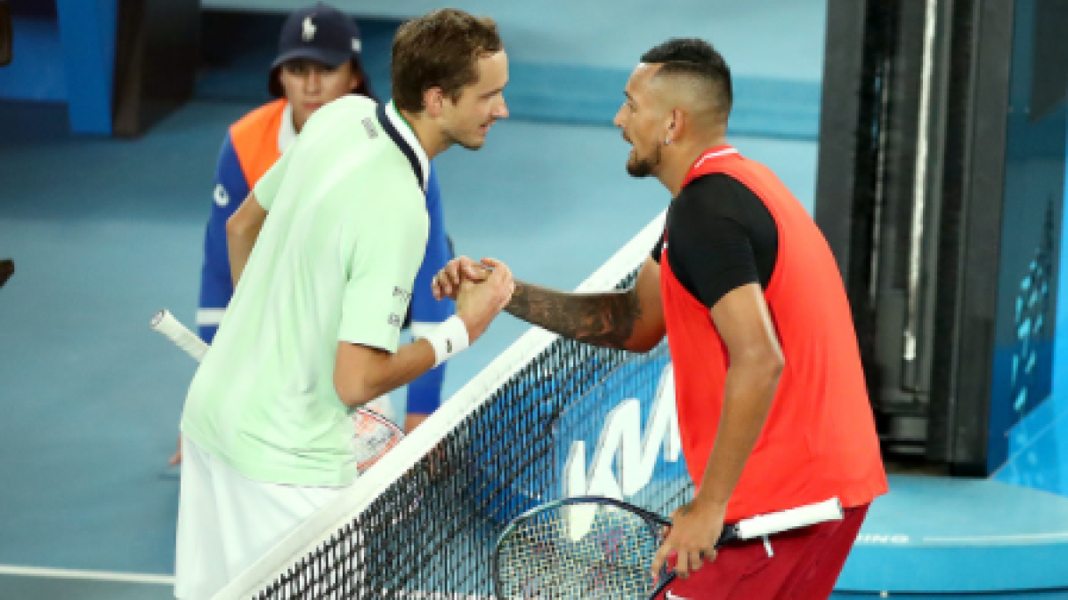 Daniil Medvedev habla de Kyrgios en Open de Australia 2022. Foto: gettyimages