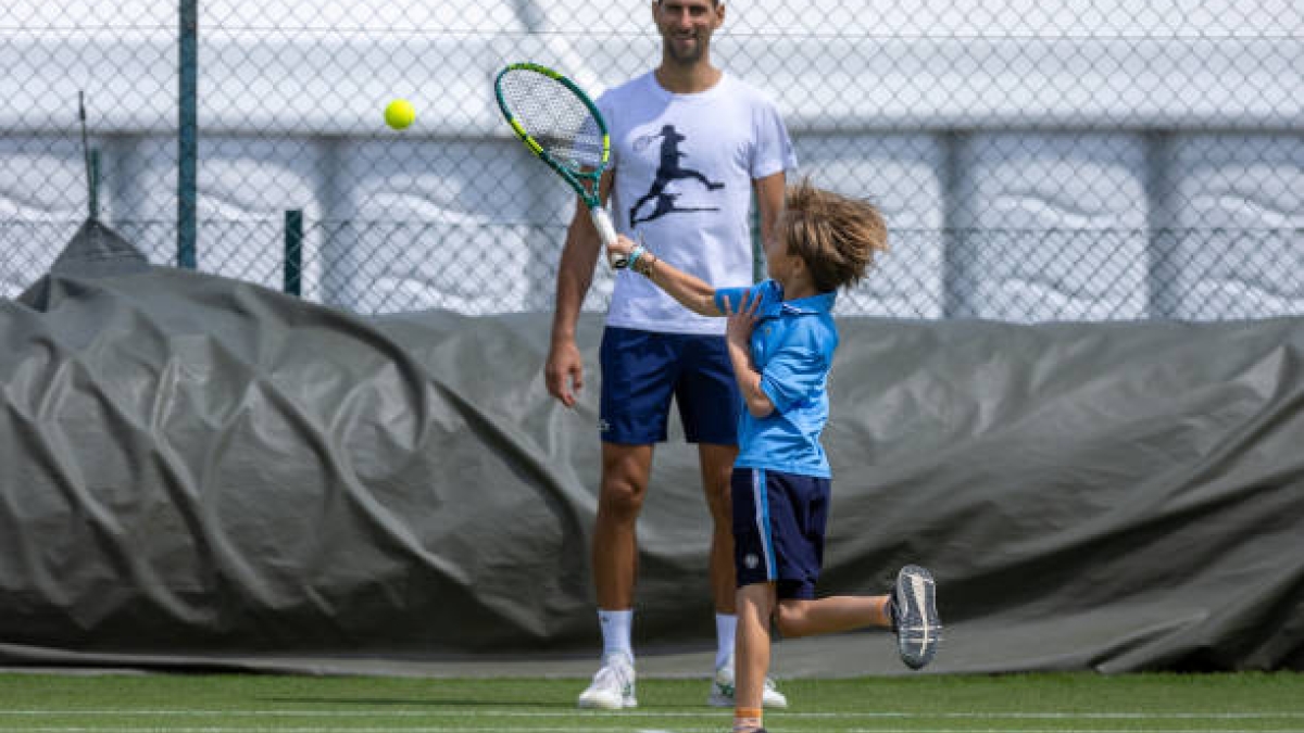 Novak Djokovic y su hijo, Stefan. Fuente: Getty