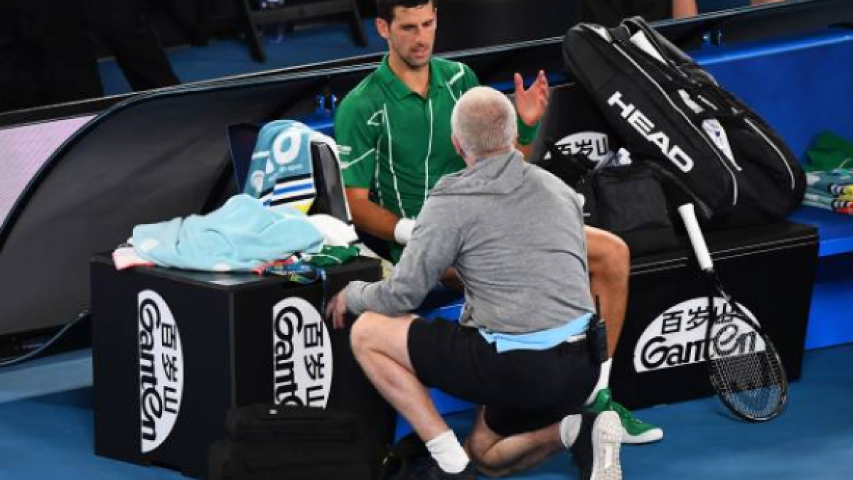 Djokovic y su MTO en la final de Australia. ¿Incumplió las normas?. Foto: Getty