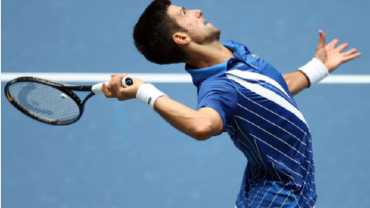 Novak Djokovic durante su partido ante Kyle Edmund. Fuente: Getty