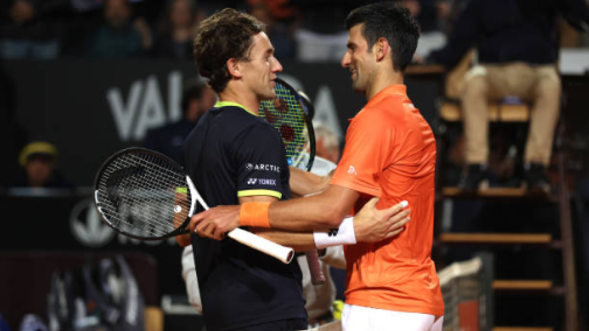 Casper Ruud y Novak Djokovic. Fuente: Getty