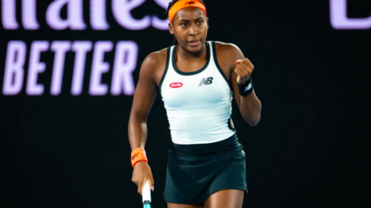 Cori Gauff durante su partido ante Emma Raducanu. Foto:Getty
