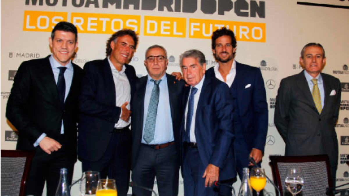 Tsobanian, Santana y Feliciano López en una presentación del torneo. Fuente: Getty