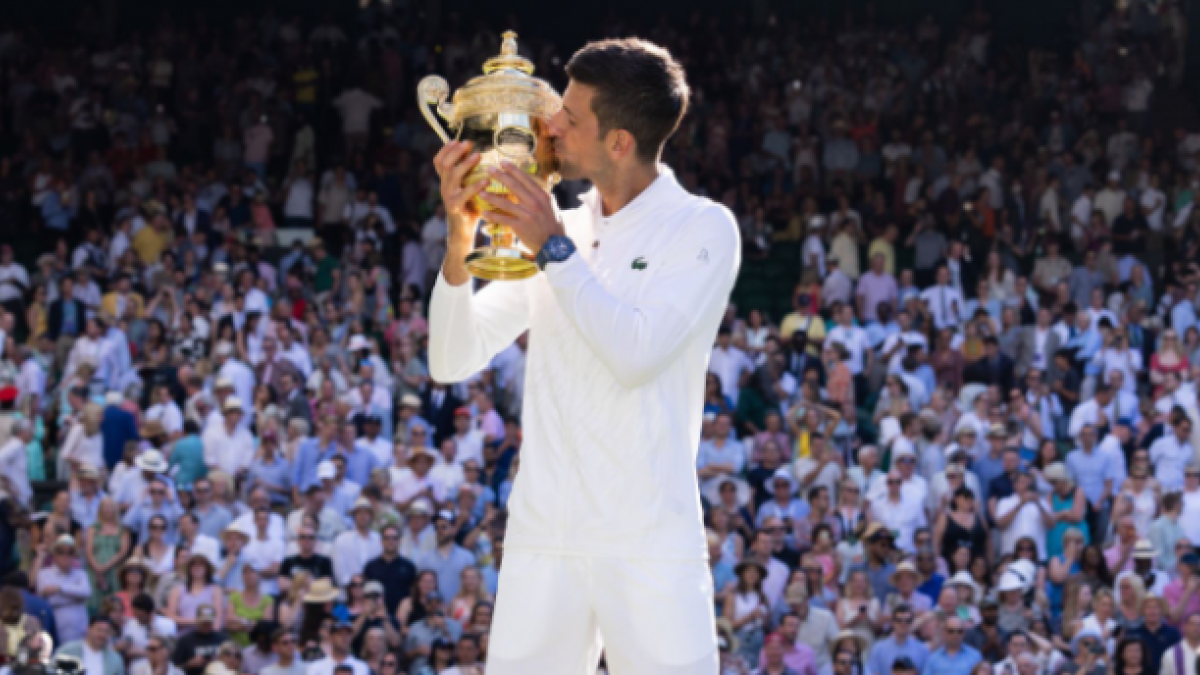 Novak Djokovic en Wimbledon 2022. Foto: Getty