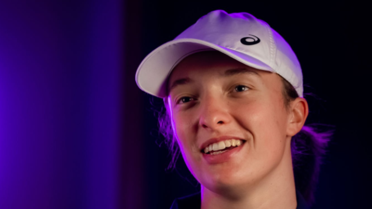 Iga Swiatek en el Media Day de Dubai 2023. Foto: Getty