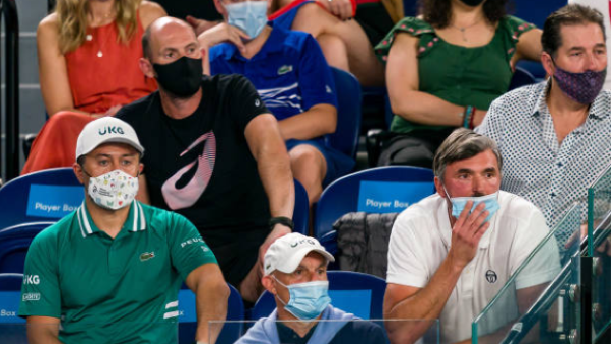 Goran Ivanisevic en el banquillo de Djokovic. Fuente: Getty