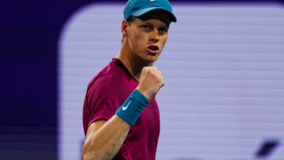 Jannik Sinner en el Miami Open 2023. Foto: Getty