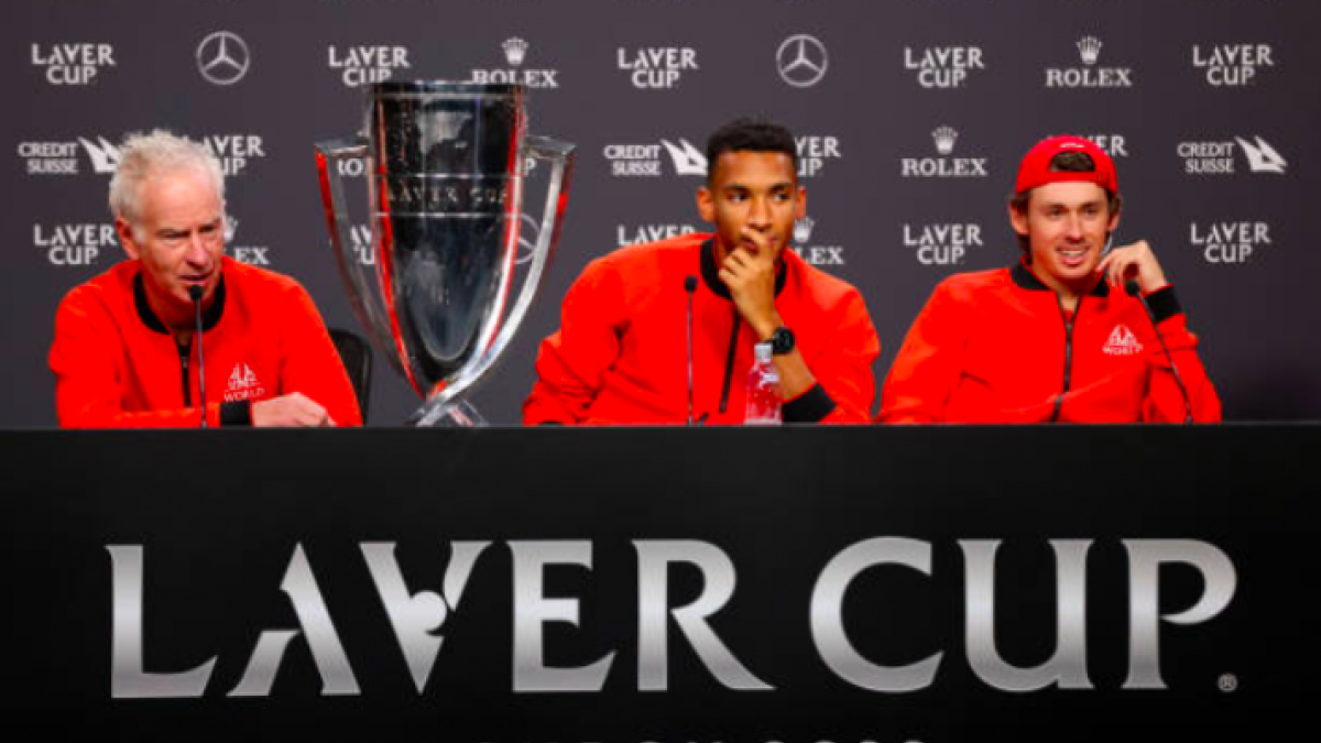 John McEnroe y el Team World en rueda de prensa. Fuente: Getty