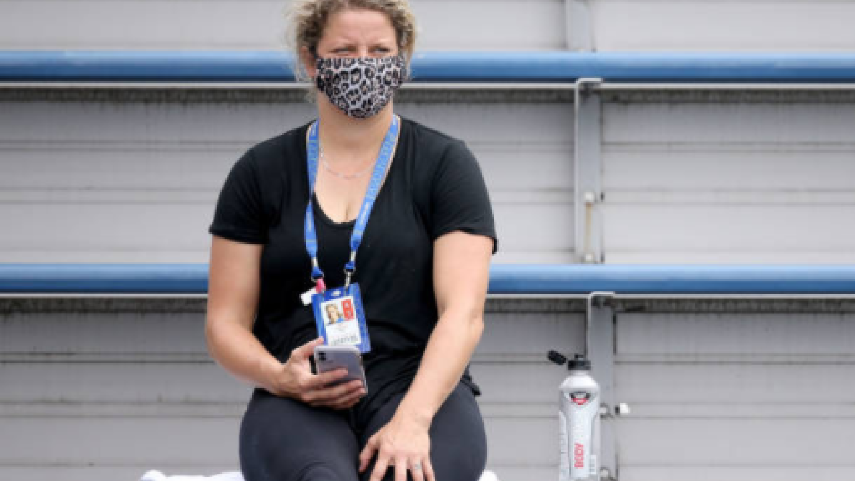 Kim Clijsters presencia un partido en las gradas de Cincinnati. Fuente: Getty