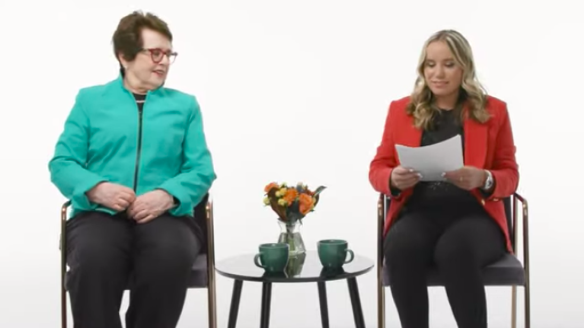 Billie Jean King y Sofia Kenin. Fuente YouTube