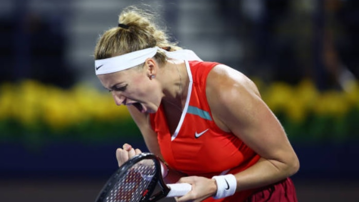 Muy contenta tras la victoria la checa. Foto: Getty