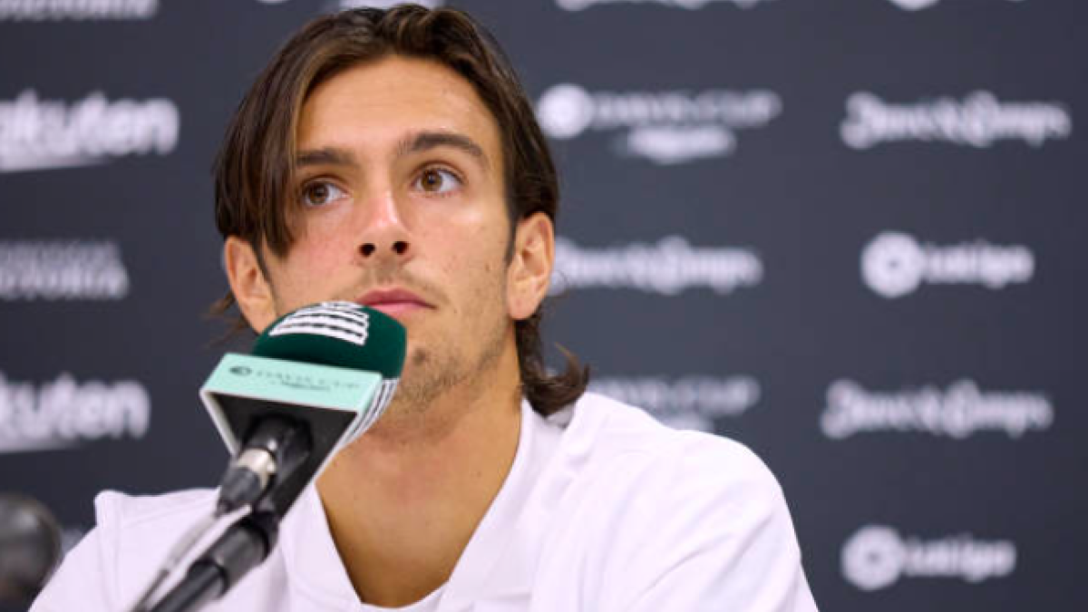 Lorenzo Musetti en rueda de prensa. Fuente: Getty