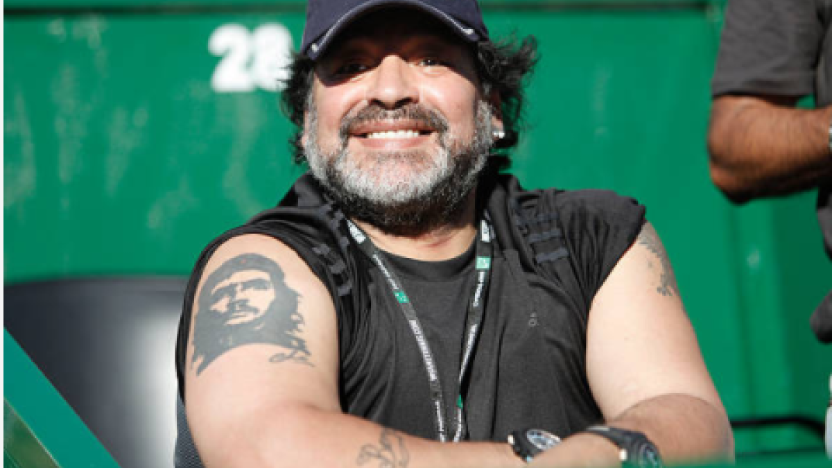 Maradona, en una eliminatoria de Copa Davis. Fuente: Getty