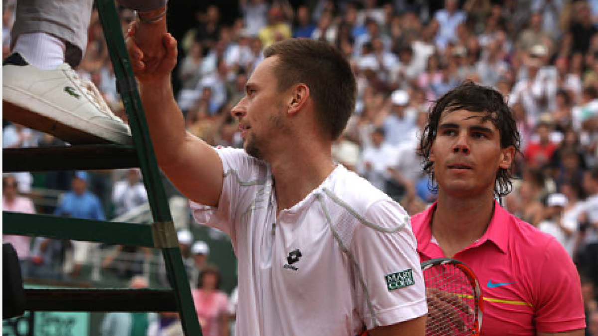 Robin Soderling, tras derrotar a Nadal en Roland Garros 2009. Fuente: Getty