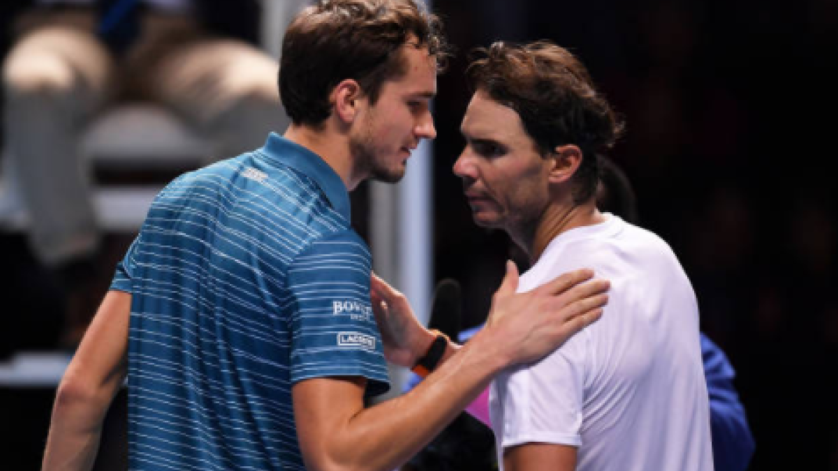 Medvedev y Nadal, tras su duelo en Londres el año pasado. Fuente: Getty