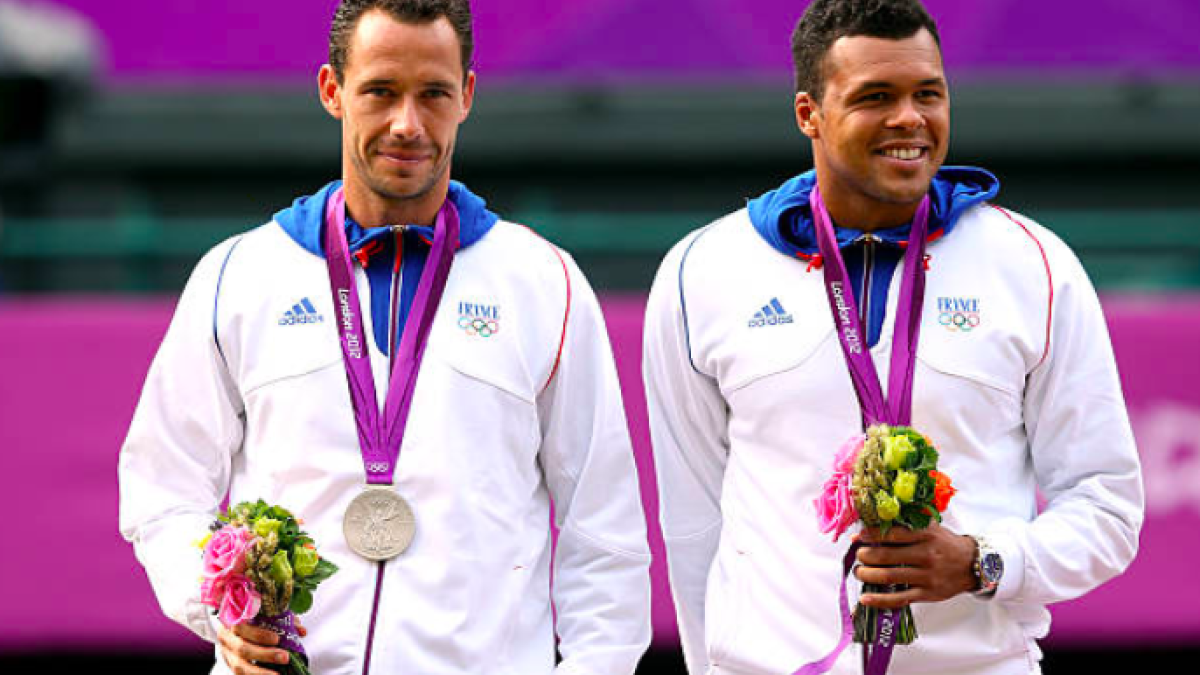 Michael Llodra y Jo-Wilfried Tsonga en Londres 2012. Fuente. Getty