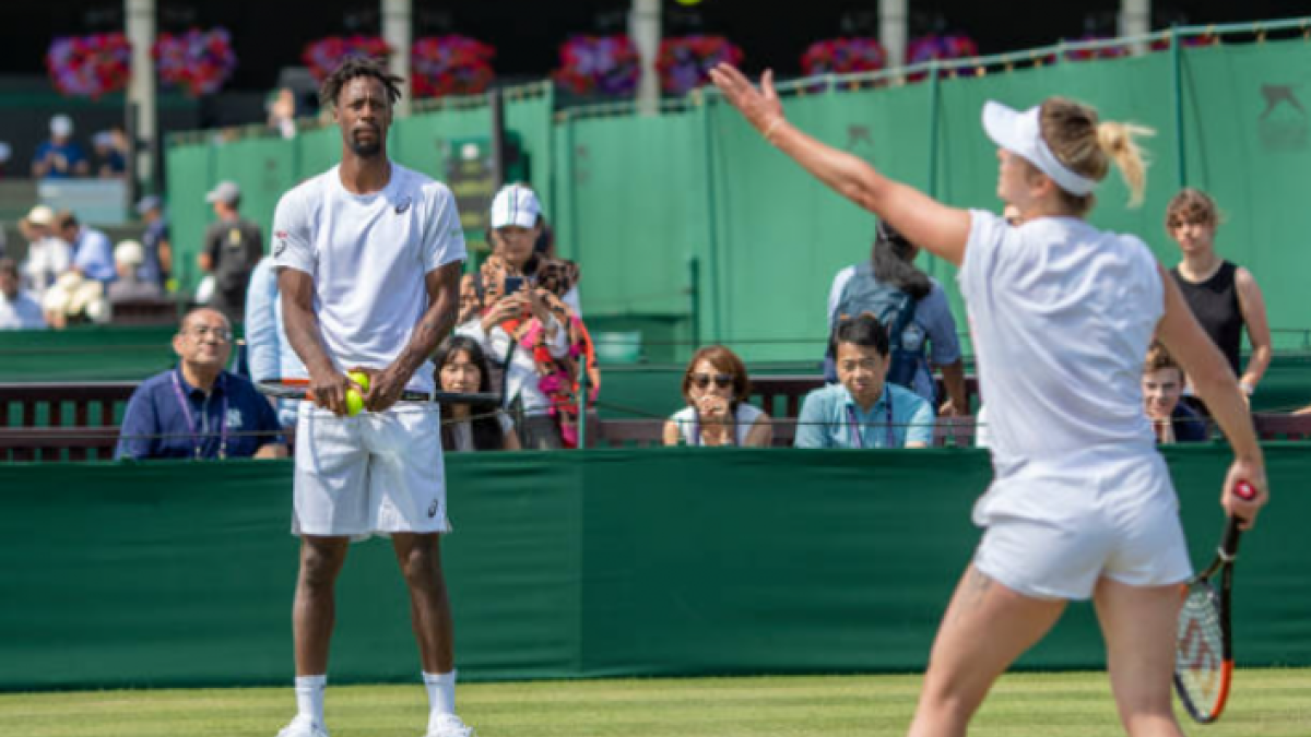 Monfils y Svitolina entrenan en Wimbledon. Fuente: Getty