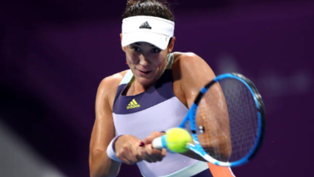 Garbiñe Muguruza durante su duelo. Fuente: Getty Images
