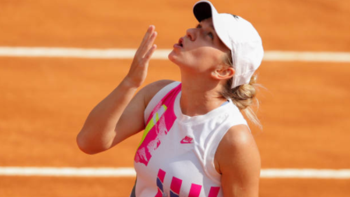 Halep celebra la victoria. Fuente: Getty