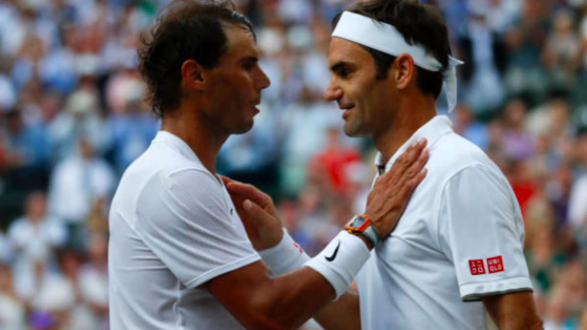 El saludo entre Rafa Nadal y Roger Federer. Fuente: Getty