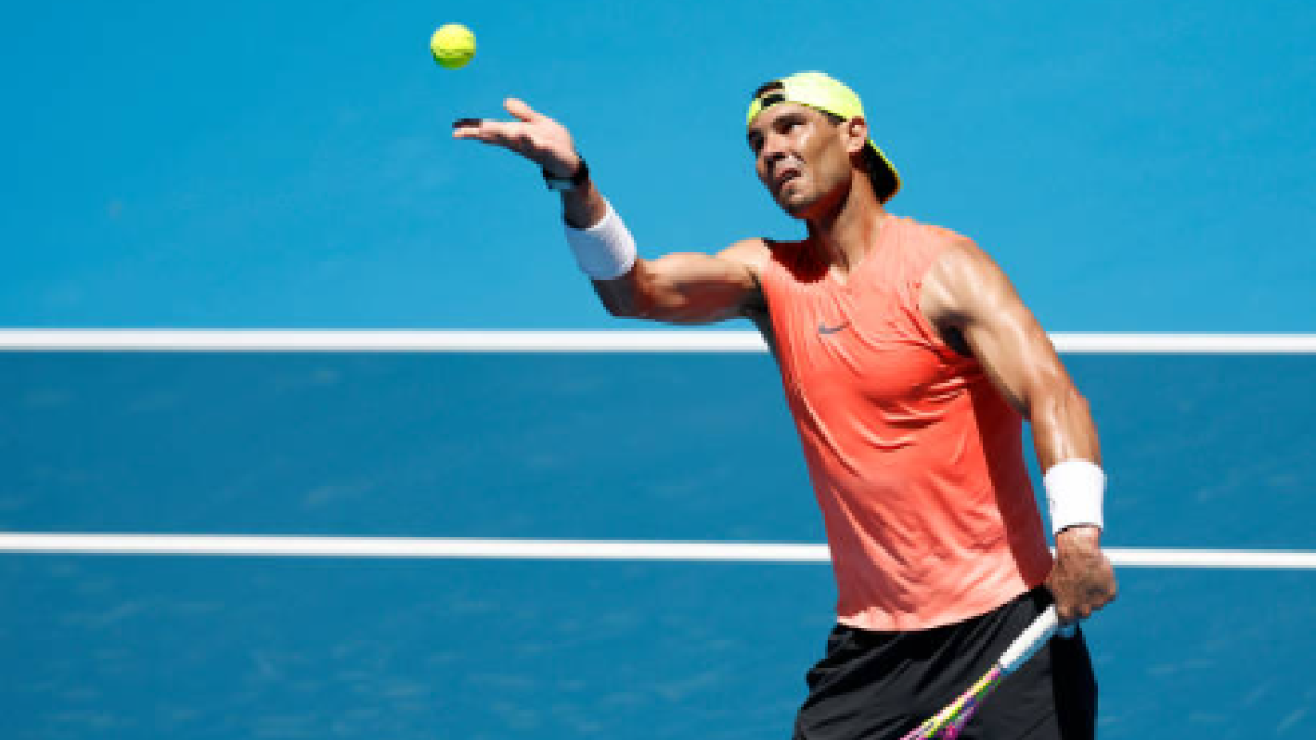 Rafa Nadal ya entrena en Melbourne. Fuente: Getty