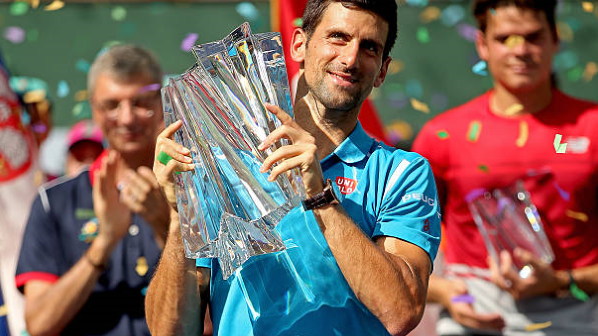 Novak Djokovic tras ganar Indian Wells 2016. Foto: getty