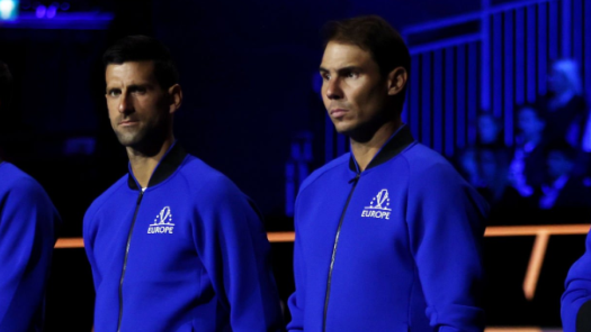 Novak Djokovic y Rafael Nadal en Wimbledon. Fuente: Getty