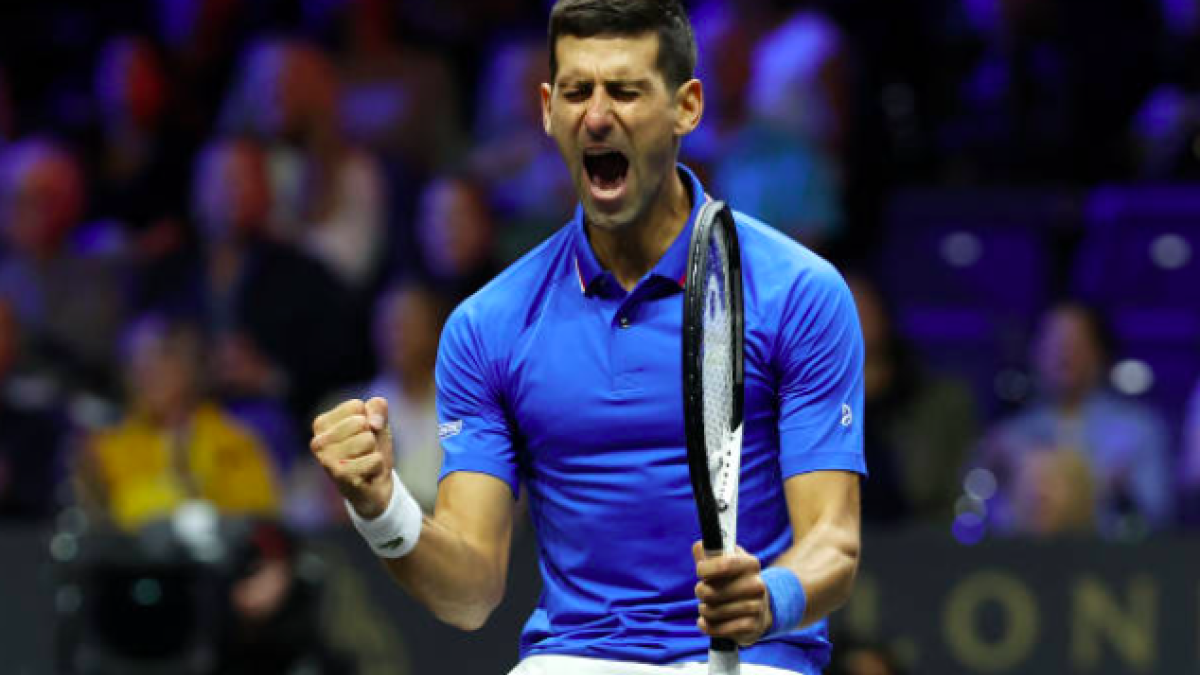 El grito de Novak Djokovic en la Laver Cup. Fuente: Getty