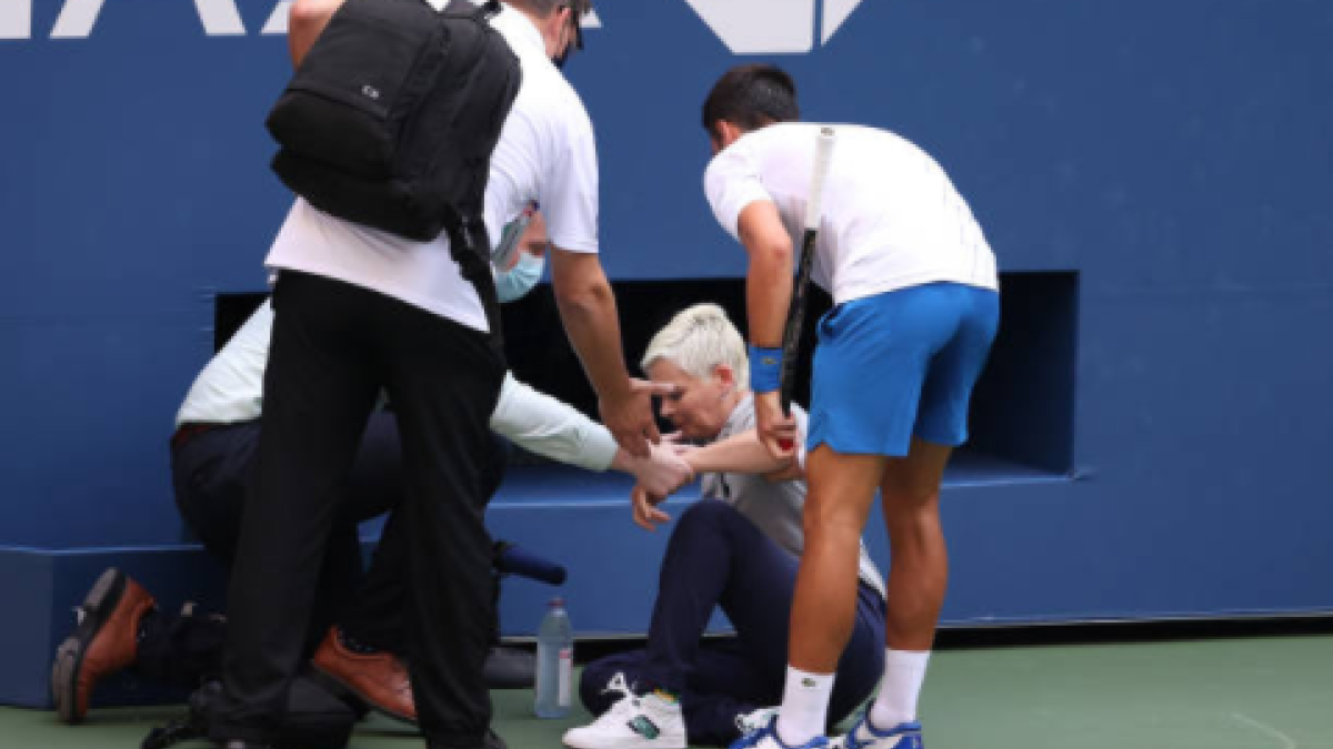 El incidente de Djokovic con la juez de línea. Fuente: Getty