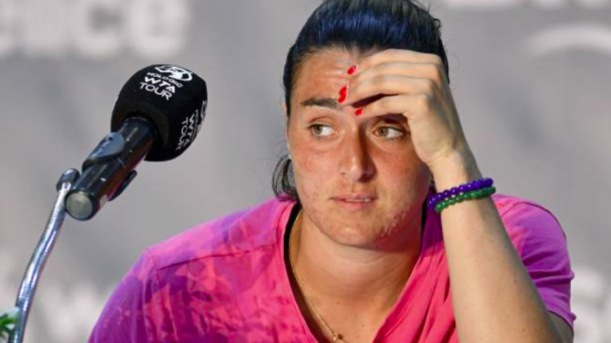 Ons Jabeur en una rueda de prensa del WTA Monastir 2022. Foto: Getty