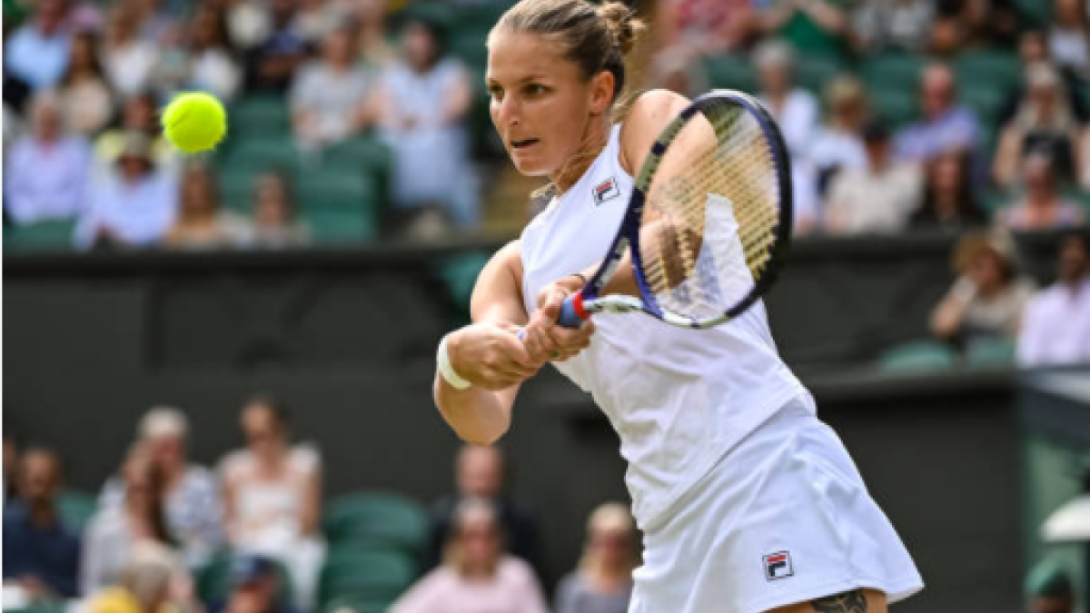 Karolina Pliskova en su partido de hoy. Fuente: Getty