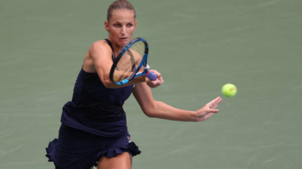 Karolina Pliskova en su partido de hoy. Fuente: Getty